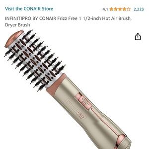 Like new INFINITIPRO BY CONAIR Frizz Free 1 1/2-inch Hot Air Brush, Dryer Brush